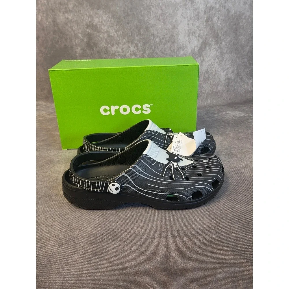 Crocs Nightmare Before Christmas Classic Clog Mens 11 Black WHT Jack Skellington